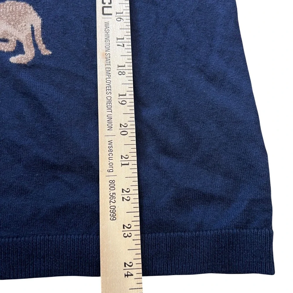 NWT Talbots Dachshund Crewneck Long Sleeve‎ Navy Sweater Size Petite XL